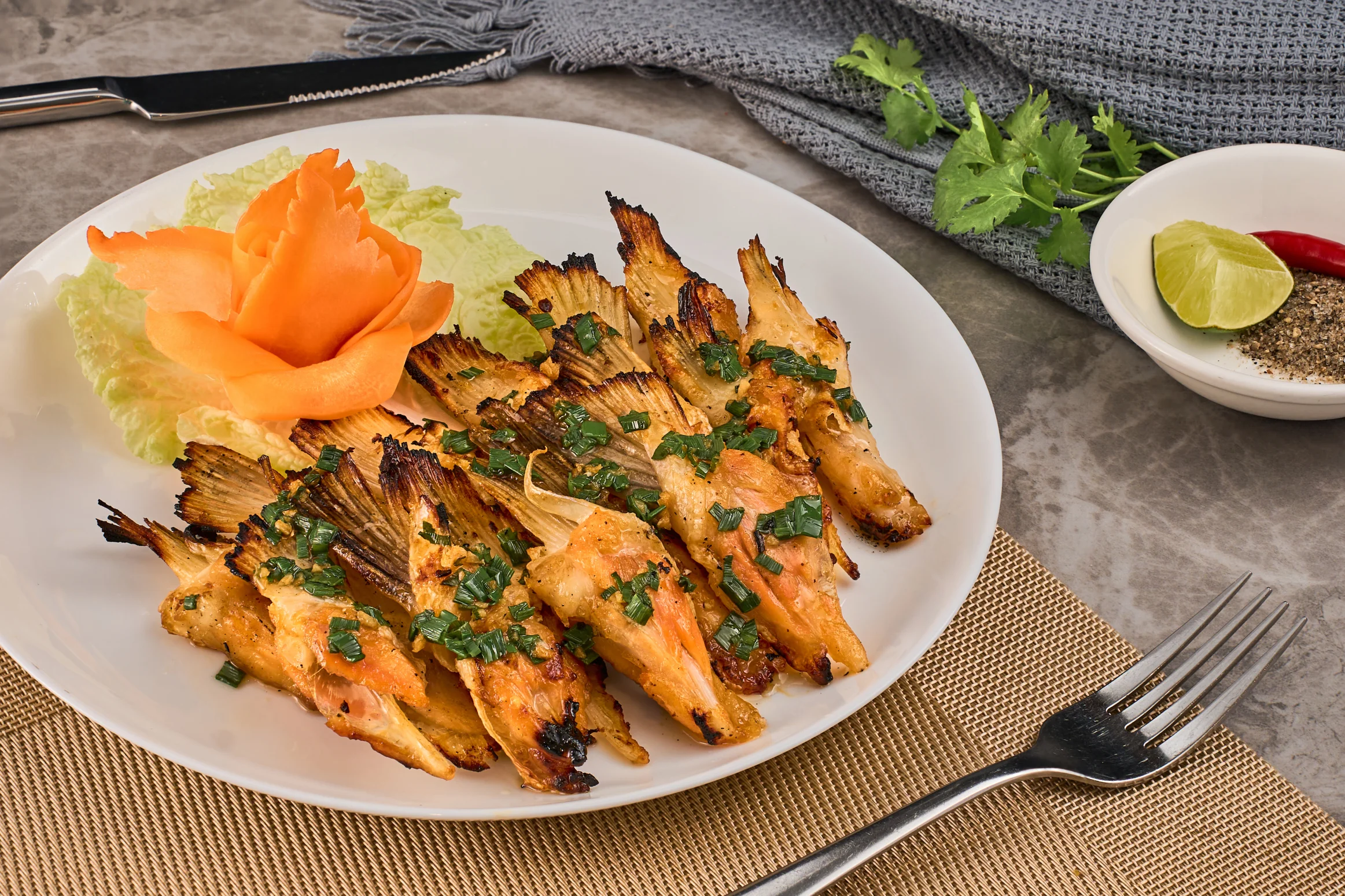 Grilled Salmon Fins