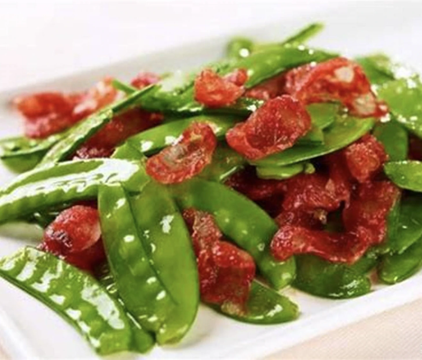 Stir-Fried Chinese Sausage with Peas