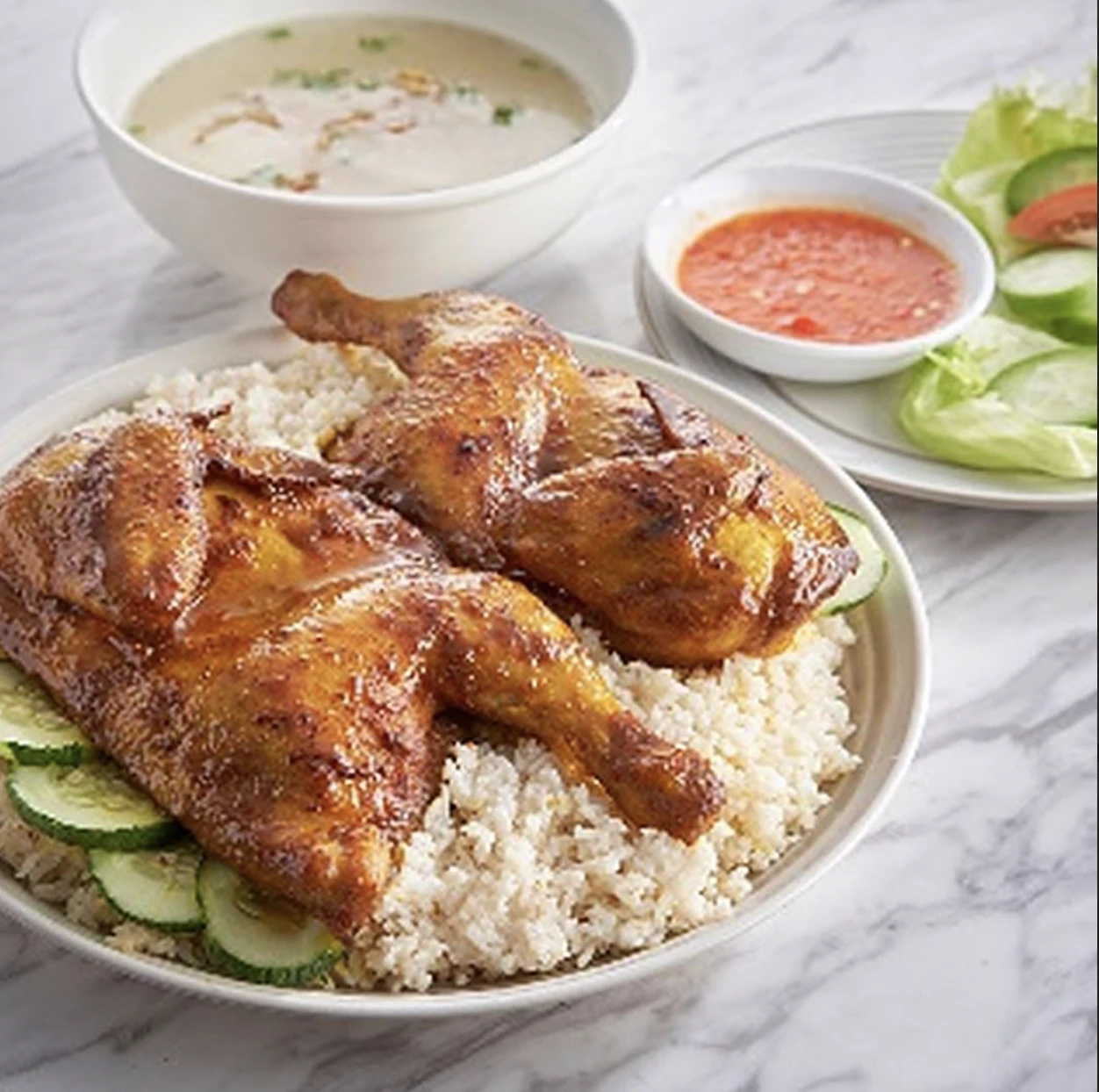 Fried Chicken Leg Rice